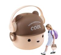 Toddler Snack Containers, Double-Layer Bear Lunch Box, 800ML Insulated Food Jar, for Salad, Breakfast, Portion Prep, School, Daycare, Work, Travel Use , Top layer 50ML+75MLx2+bottom layer 600ML