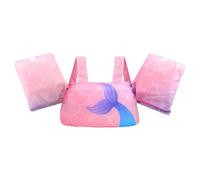 Toddler Swimming Float Vest, Arm Bands Kids Swim Vest with Shoulder Harness. Swim Training Jacket for 2-6 Years Old Boys Girls (Rosa Sirena)
