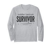 Toddler Tantrum Survivor Funny Parent Distressed Type Maglia a Manica