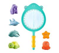 Toddler Water Toys - ABS Bath Collection, Catch Game Bundle | Kit di attività sensoriale a 6 pezzi con strumento netto, divertimento galleggiante educativo per bambini a casa, viaggi, uso interno ed e