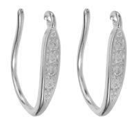 Toddmomy 1 paio di ganci per orecchini in argento, ganci a forma di amo da | Ganci per orecchini in argento sterling S925 per la creazione di gioielli, finitura liscia con strass lucidi, caratteristiche