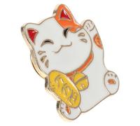 Toddmomy 1 Pezzo Spilla Maneki Neko Spilla Fortune Neko Distintivo Gioielli Per Abbigliamento Borse Giacche, 2.50X2.00X1.00CM, Zinco, Senza Gemstone