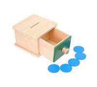 Toddmomy, 1 scatola per monete per neonati Montessori in legno con occhio di mano, giocattolo educativo per bambini da 1 a 3 (stile scatola)