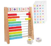 Toddmomy 1 Set Abaco Didattico Legno Conto con Palline Colorate e Schede Numeriche Strumento Educativo per Sviluppare Competenze Matematiche e Stimolare Interesse per