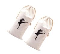 Toddmomy 1 Set Borsa Per Riporre Le Scarpe Da Punta Io Scarpe Da Balletto Scarpe Da Balletto Rosa Borsa Con Coulisse Traspirante Borse Da Ballo Tela Bianca 2 Pezzi
