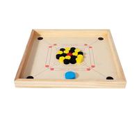 Toddmomy 1 Set da carambola con pedine e battitore - Gioco da tavolo decorativo in legno, gioco di tiro con le dita per tutta la famiglia