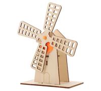 Toddmomy 1 set fai da te kit mulino a vento scientifico esperimento giocattolo set per bambini puzzle in legno fatto a mano artigianale costruzione mulino a vento rotante