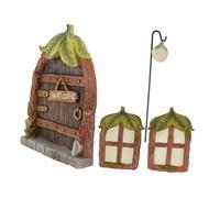 Toddmomy 1 Set Finestre e Porte Adornamenti Miniatura per Scene Decorative Cortile Decorativi per Incantevoli