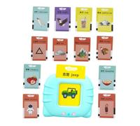 Toddmomy 1 set Giocattoli Educativi per Apprendimento Inglese con Schede Audio Macchina per Educazione Precoce per Schede Blu Elettronico per Sviluppo Linguistico e Divertimento Senza Wifi