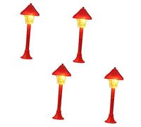 Toddmomy 1 Set Lampioni Miniatura Led Delle Decorazione Micro Paesaggio Con Rosse Per Miniature 4 Pezzi
