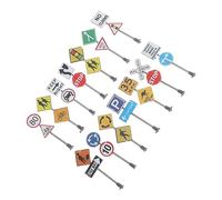 Toddmomy 1 Set Modelli Segnali Stradali Mini Gioco Educativo Indicatori Traffico Colorati per Didattica E Miniature Gioco su Vari Terreni 14 Pezzi