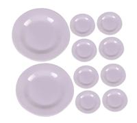 Toddmomy 10 Pezzi Di Piatti Bianchi Adornare Teglie Piastra Piccola Giocattoli Decora Soprammobili Mini Casa Di Casa Mini Stoviglie Simulate Mini Piatti Plastica