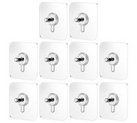 Toddmomy 10 Pezzi Ganci Adesivi senza Traccia in Acrilico per Cucina, Multi-funzionali e Resistenti, Adatti per Appendere Vestiti e Oggetti senza Forare la Parete