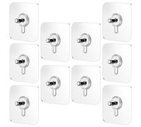 Toddmomy 10 Pezzi Ganci Ganci Resistenti in Acrilico Argento Adesivi con Vite senza Traccia Supporto Fino a 5kg per Mensola da Muro e Cornici per Cucina e Pareti Bianche