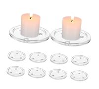 Toddmomy 10 Pezzi Piatti in Vetro Portacandele Piccoli Multiuso per Candele Vasetti e Gioielli Eleganti Vassoi Trasparenti per Decorazioni Matrimonio e Casa