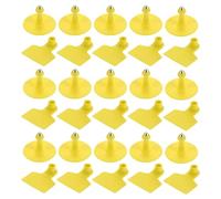 Toddmomy 100 Pezzi Etichette Auricolari Vuote per Bestiame in Tpu Giallo Resistente al Calore per Identificazione Animali da Fattoria Strumento di Etichettatura Pratico