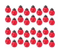 Toddmomy 100 Pezzi Statuine Coccinelle in Resina Retro Piatto, Mini Decorazioni Fai da Te per Micro Paesaggi e Casa delle Bambole, Accessori Artigianali Antistress per Arredamento Giardino