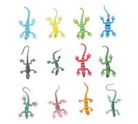 Toddmomy 12 Modellini Lucertola in Plastica Sicura Giocattoli Educativi Rettili Colorati per Stimolano e Sviluppo Sensoriale