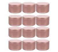 Toddmomy 12 Pezzi Barattolo Contenitore Rotondo per Candele da 50ml in Alluminio Compatto e Portatile Resistente alle Cadute per Conservazione e Bomboniere