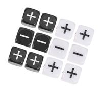 Toddmomy 12 pezzi Dadi Giganti in Acrilico Nero e Bianco con Segni e Meno Gioco da Tavolo per Feste e Accessori Ludici