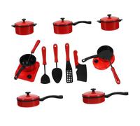 Toddmomy 13pezzi Gioco Di Ruolo Cucina Per Ragazzo Ragazza Utensili e Accessori Da Cucina Imitazione Plastica Rosso Giocattolo Educativo Per La Creatività Competenze Culinarie Dei Ragazzo