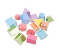 Toddmomy 16 Pezzi di Blocchi di Forme Geometriche manipolabili - Aiuto per l'insegnante di Geometria Pieghevole 3D - Modelli Solidi in plastica per l'apprendimento dello Spazio dei Bambini