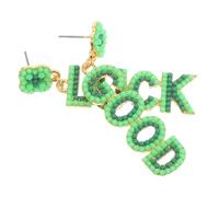 Toddmomy 1paio Orecchini Dangle Con Lettere e Perle Per Donne Gioielli Irlandesi Alla Moda Per Festività Di San Patrizio Accessori Per Party e Occasioni Speciali