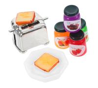 Toddmomy 1set Accessori Da Cucina Per Casa Delle Bambole Di Miniature Con Toaster e Bottiglia Di Marmellata Giocattolo Simulato Per Decorare e Giocare Nella Scena Della Cucina