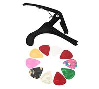 Toddmomy 1Set Capotasto per Chitarra Acustica Ed Elettrica con Plettri Colorati Accessorio per Ukelele e Strumenti Musicali Resistente e Leggero Facile da Usare e Pratico