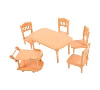 Toddmomy 1set Miniature Dining Table and Chair Dollhouse Furniture Model for Kids Creative Scenes