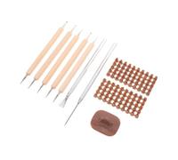 Toddmomy 1set Strumenti per Modellare Argilla con Timbri Lettere e Numeri Attrezzi per Scultura in Argilla con Manico in Legno Ago per Dettagli e Modellazione per Progetti di Ceramica e