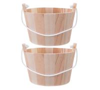 Toddmomy 2 barili in Legno per Sauna: Secchio per sali da Bagno - Secchio per Acqua Fatto a Mano - Contenitore per Bagno Turco, casa, Hotel, Sauna, Accessori per