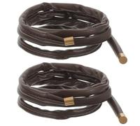 Toddmomy 2 elastici per capelli in pelle con chiusura a spirale e filo flessibile per donna, fermacoda, fasce riutilizzabili per acconciature francesi, accessorio decorativo per capelli, colore caffè