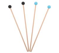 Toddmomy 2 Paia Mazzuole Percussione in Gomma e Legno Doppia Testa per Xilofono e Marimba, Manico, Compatibili e Versatili per Concerti e Uso Quotidiano