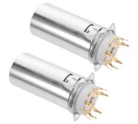Toddmomy 2 Pezzi Base per Valvola a Doppio Triodo 12ax7 con Struttura Integrata a Custodia Protettiva, Materiale Metallo, 9 Pin con Piedini Pcb, Colore Oro, Compatibile per Amplificatori