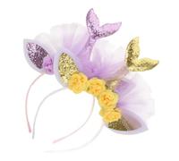 Toddmomy 2 Pezzi Cerchietto Coda Sirenetta Paillettes e Fiore, Accessorio | Gauze, Stoffa e Paillettes, Fit Sicuro, per Foto, Damigelle e Feste di Celebrazione