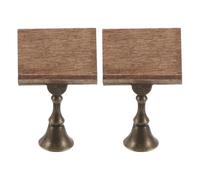 Toddmomy 2 pezzi di accessori per biblioteca in miniatura per casa delle bambole - Mini supporto per la lettura di libri retrò - di supporto per libri in legno di simulazione per accessori per mobili