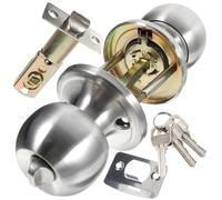 Toddmomy 2 pezzi Manopole con Serratura Tre Aste in Acciaio Inossidabile per Porte Esterne e Interne Maniglia Sicura per Bagno e Camera da Letto Blocco Resistente e Rotazione Regolare