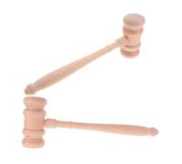 Toddmomy 2 Pezzi Martelletto Giudice in Legno Naturale Accessorio Costume Giudice Ergonomico Superficie Liscia e Resistente per Giochi di Ruolo e Cosplay Tribunale