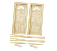 Toddmomy 2 Pezzi Mini porta vuota piccoli mobili piccola porta di legno miniature di case delle bambole mobili per soggiorno casa delle bambole miniporta mini roba Mini mobili Beige