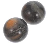 Toddmomy 2 Pezzi Palle Baoding in Pietra 5cm, Sfere Levigate con Scatola, Palline Antistress Cinesi per Allenare la Forza della Mano, per Anziani e Impiegati