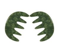 Toddmomy 2 Pezzi Pettine Massaggiatore Cuoio Capelluto in Jade Verde | Denti Larghi, Impugnatura Comoda, Formato Portatile per Viaggio, Uso Versatile su Testa e Chioma