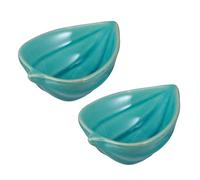 Toddmomy 2 Pezzi Piatti in Ceramica Blu per Oli Essenziali Porta Oli Aromaterapia Design Elegante per Salone di Bellezza e Sauna