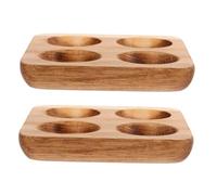 Toddmomy 2 pezzi Portauova in Legno di Acacia Vassoio Porta Uova Vintage Rustico per Frigorifero e Piano Cucina Supporto Resistente e Facile da Pulire per Conservazione Sicura e