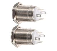 Toddmomy 2 pezzi Pulsante Illuminato LED Bianco con Reset Automatico Pulsante Sostitutivo in Acciaio Inossidabile per Suoneria Esterno Facile da Installare con Circolare Emittente Luce