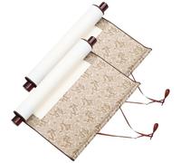 Toddmomy 2 Pezzi Rotolo Calligrafia Bianco Mini in Legno e Carta Marrone | Pittura ad Acquerello e Scrittura, Facile da Riporre, Lenta Infiltrazione
