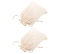 Toddmomy 2 Pezzi Sacco per Pane con Doppio Laccio in Tela Beige | Struttura Spaziosa, per Polvere e Impasti, Chiusura a Doppio Cordino, Conservazione del Gusto Naturale