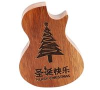 Toddmomy 2 Pezzi Scatola Porta Plettri a Forma di Chitarra in Legno Marrone | Design a Tre Scomparti, Portatile e Facile da Trasportare, Conserva Plettro al Sicuro