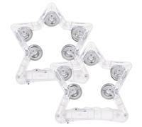 Toddmomy 2 Pezzi Tamburello a Forma di Stella Effetti LED Lampeggianti, Realizzato in Plastico e Metallo, Facile da Impugnare, per Feste Glow in Dark e Spettacoli