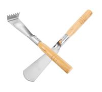 Toddmomy 2 Pezzi Utensili da Giardinaggio Inossidabile con Legno e Rastrello per Trapianto Diserbo e Piantagione Verdure Ergonomici e Versatili